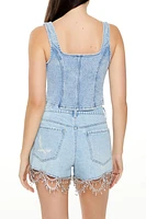 Denim Button-Up Tank Top