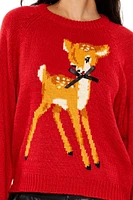 Deer Bow Raglan-Sleeve Sweater