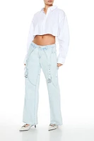 Buckled Low-Rise Baggy Jeans