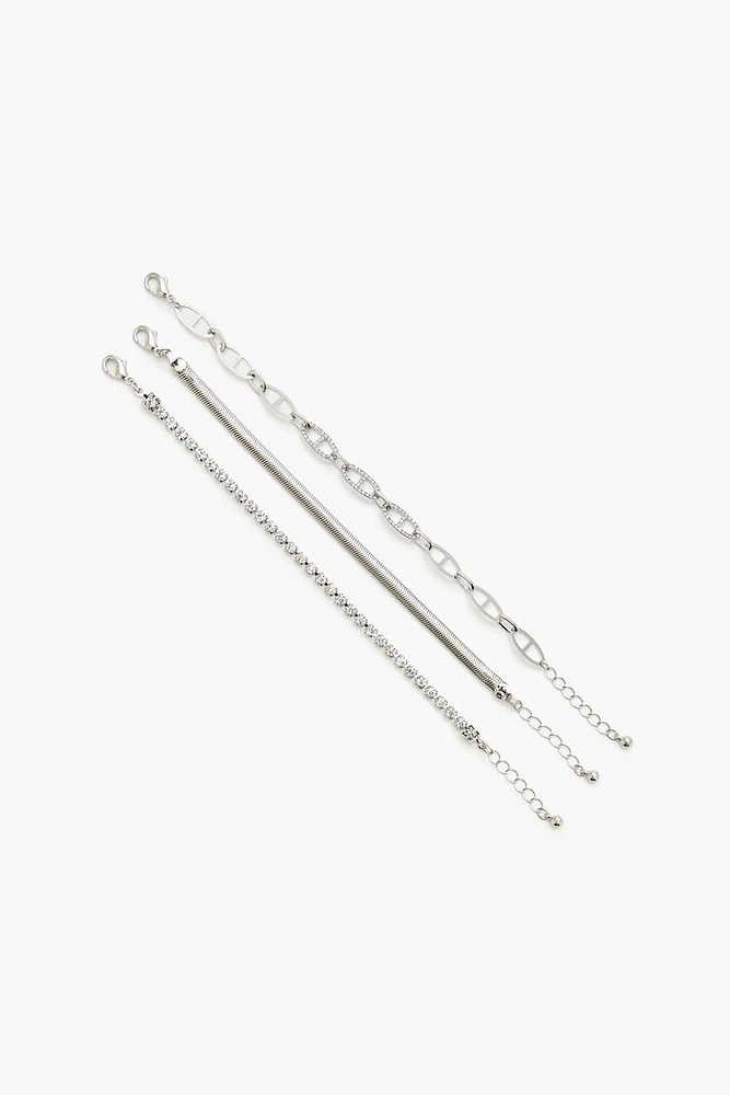 Rhinestone Chain Bracelet Set