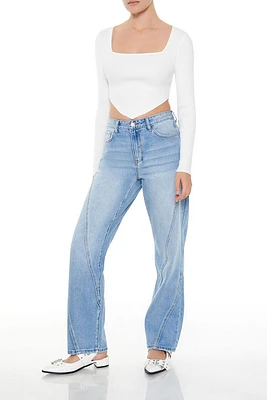 High-Rise Straight Jeans