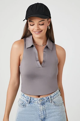 Contour Sculpt Split-Neck Crop Top