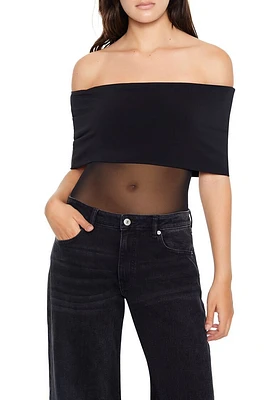 Mesh Off-the-Shoulder Bodysuit