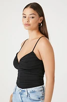 Ruched V-Neck Cami Bodysuit