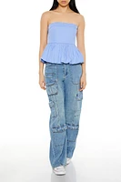 Bubble Peplum Crop Top