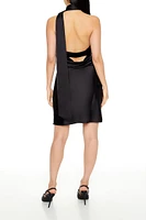 Wraparound Halter Mini Slip Dress