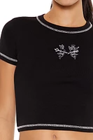 Devil & Angel Embroidered Baby Tee