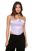 Cropped Satin Corset Cami