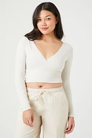 Ribbed Lace-Trim Crop Top