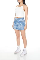 Bandana Print Denim Mini Skirt