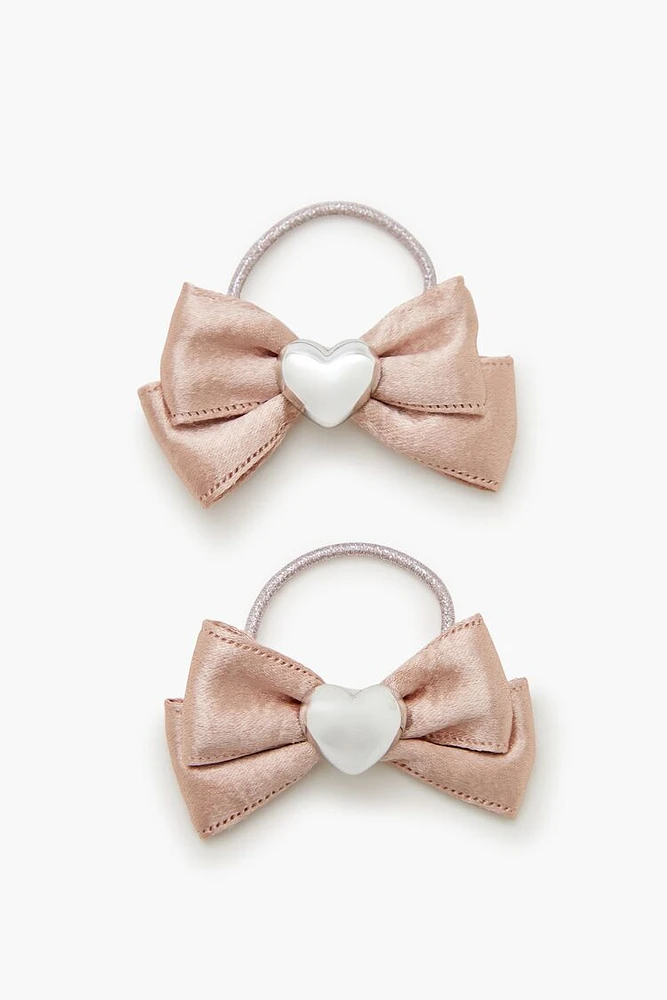 Heart Bow Hair Tie Set