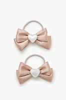 Heart Bow Hair Tie Set