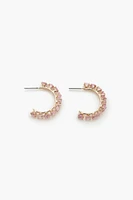 Faux Gem Hoop Earrings