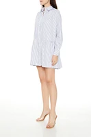 Striped Poplin Shirt Dress