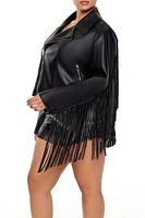 Plus Fringe Moto Jacket