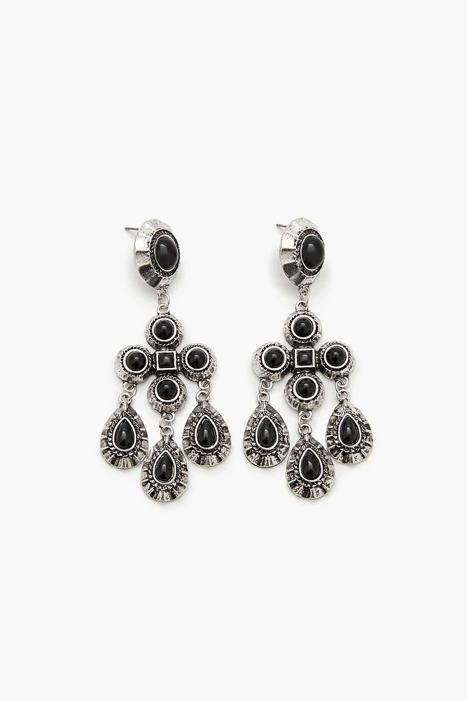 Faux Stone Chandelier Earrings