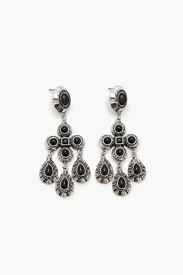 Faux Stone Chandelier Earrings