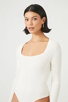 Ribbed Knit Long-Sleeve Bodysuit