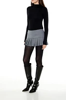 Pleated A-Line Mini Skirt