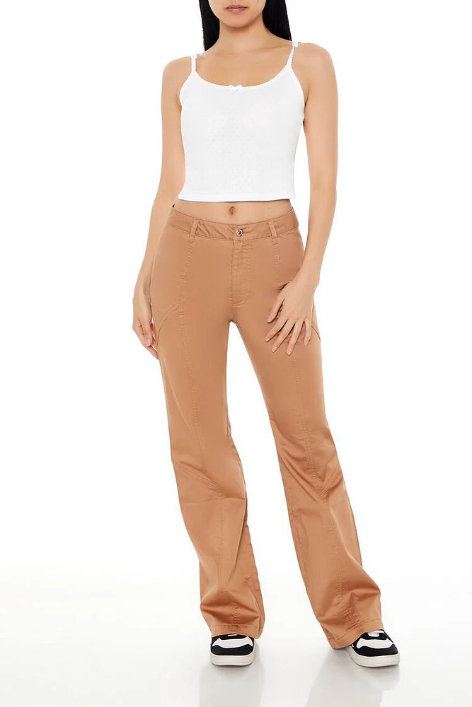 Straight-Leg Mid-Rise Pants