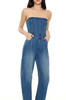 Denim Straight-Leg Jumpsuit