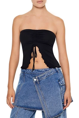 Lettuce-Edge Split-Hem Tube Top