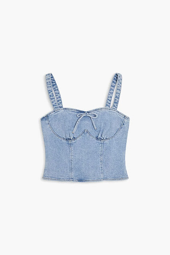 Sweetheart Denim Bustier Crop Top