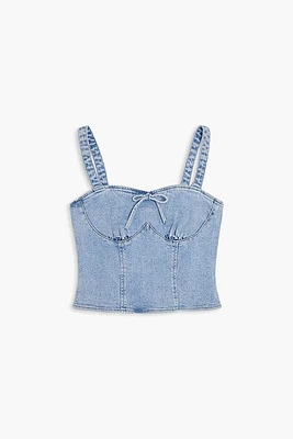 Sweetheart Denim Bustier Crop Top