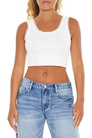 Cropped Lace-Trim Tank Top