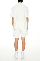 Mid-Rise Drawstring Cargo Shorts