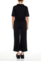 Twill Wide-Leg Coveralls