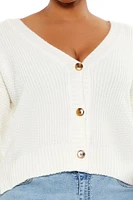 Plus Ribbed Cardigan Sweater