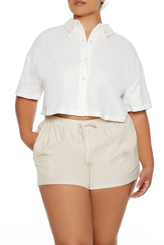 Plus Cropped Boxy Shirt