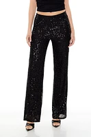 Sequin High-Rise Wide-Leg Pants