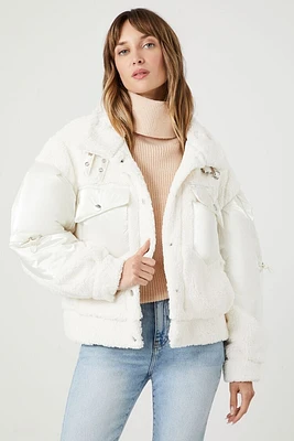 Faux Shearling Puffer Jacket