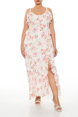 Plus Ruffle Floral Maxi Dress