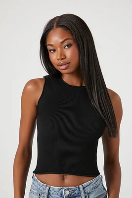 Cropped Sweater-Knit Tank Top