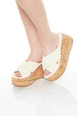 Crisscross Cork Platform Wedges