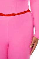 Plus Lace-Trim Flare Leggings