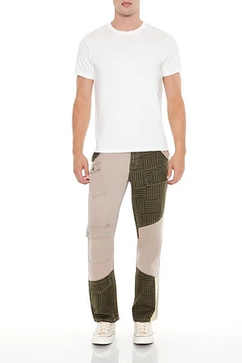 Striped Colorblock Cargo Jeans