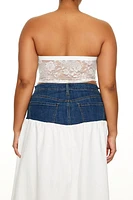 Plus Lace Cropped Tube Top