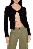 Fuzzy Knit Cardigan Sweater