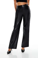 Cutout Faux Leather Pants