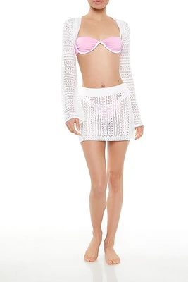 Crochet Swim Cover-Up Mini Skirt