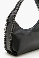 Woven Curb Chain Shoulder Bag