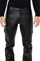 Coated Mid-Rise Slim-Fit Jeans