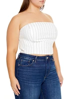 Plus Pinstriped Tube Top