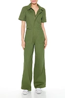 Zip-Up Cotton Coveralls