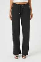 French Terry Rhinestone Wide-Leg Pants