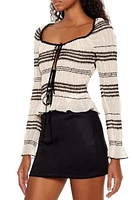 Tie-Front Striped Top